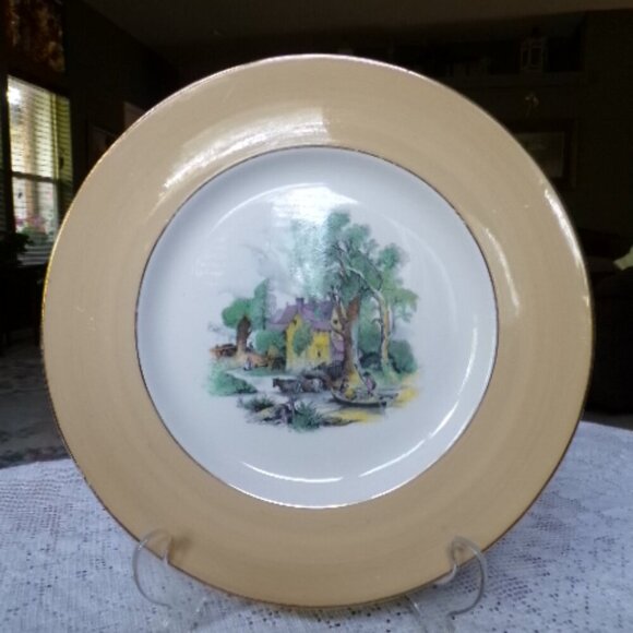 Other - Rare - Vintage mid-1930s Yellow Clarice Cliff Plate - Newport Pottery CO England